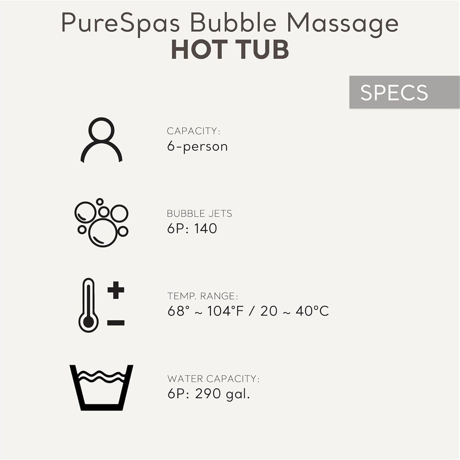 Intex: PureSpa: Sahara Tan Inflatable Tub Set – 6 Person – 85" Round Outdoor Heated Bubble Spa, Jet Massage, Cover, Hard Water Treatment System
