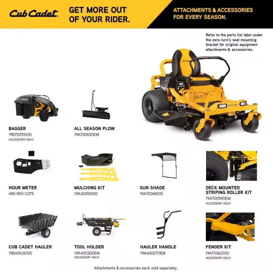 Cub Cadet Ultima ZT1 50" Zero-Turn Riding Lawn Mower – Power, Precision & Comforts.