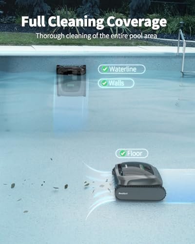 Beatbot AquaSense Cordless Robotic Pool Vacuum Cleaner – Intelligent Path Opimization, Cleans Floor, Walls, and Waterline – Ideal for Above & In-Gr...
