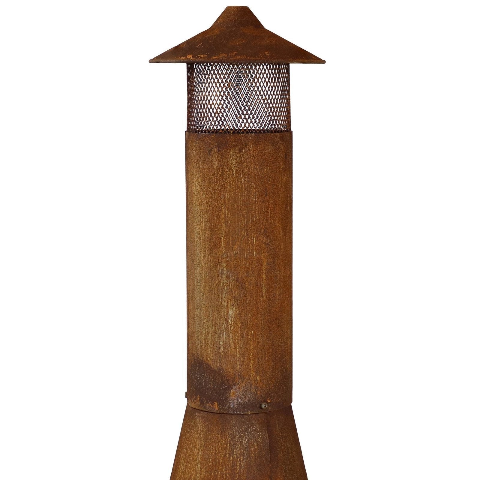 Sunnydaze 70" Rust Patina Finish Steel Wood-Burning Chiminea with Spark Screen