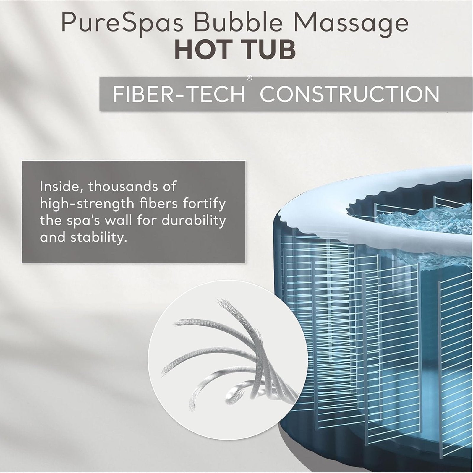 Intex: PureSpa: Sahara Tan Inflatable Tub Set – 6 Person – 85" Round Outdoor Heated Bubble Spa, Jet Massage, Cover, Hard Water Treatment System