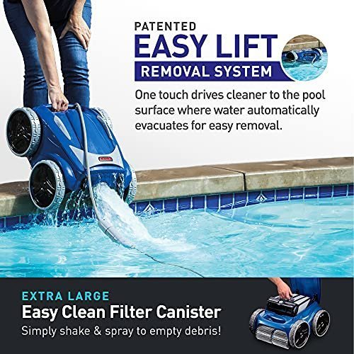 Polaris 9650iQ Sport Robotic Cleaner, Automatic Vacuum for InGround Pools up to 60ft, Smart App, WiFi, Amazon Alexa, 70ft Swivel Cable w/Strong Suc...