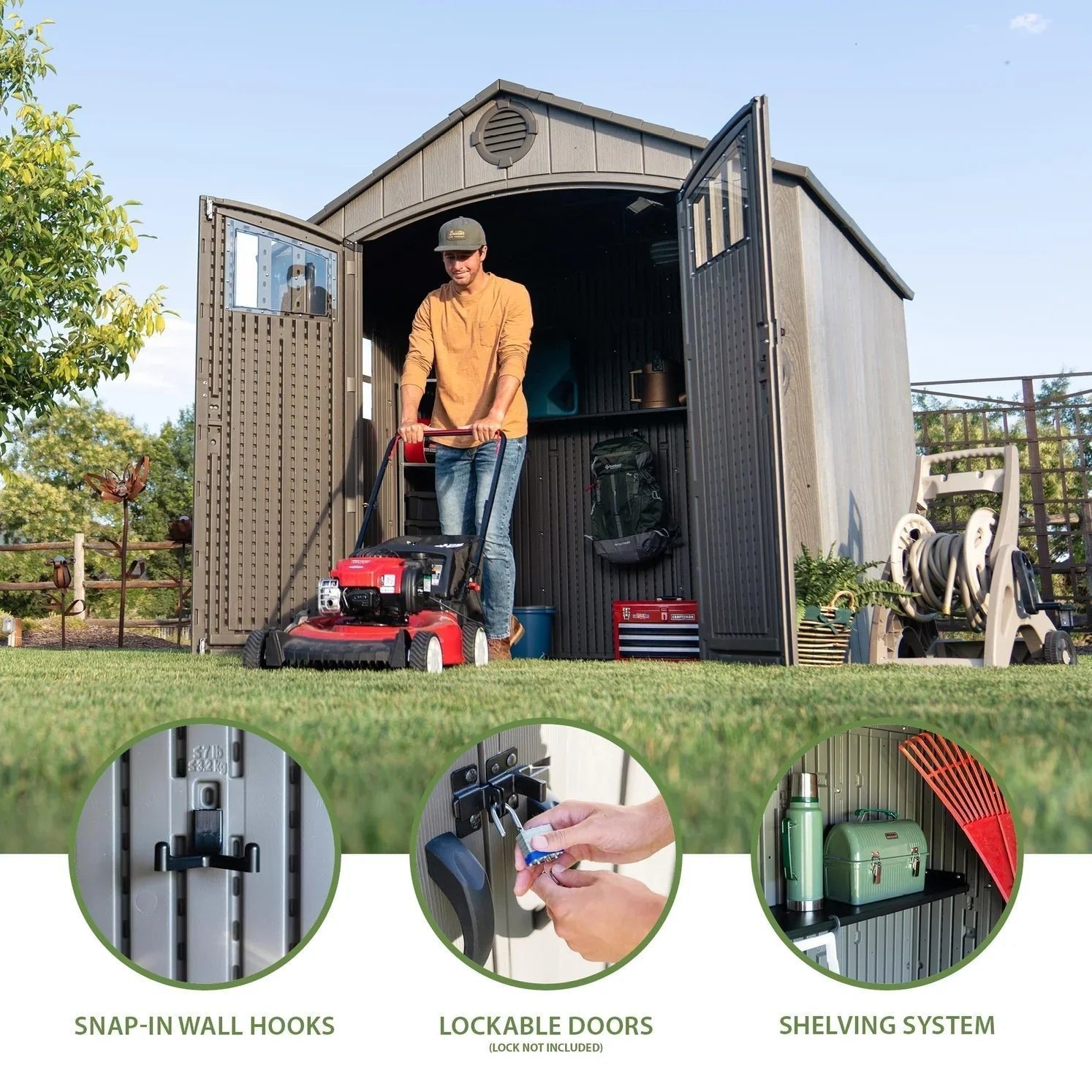 Lifetime 8 Ft x 7.5 Ft Outdoor Storage Shed