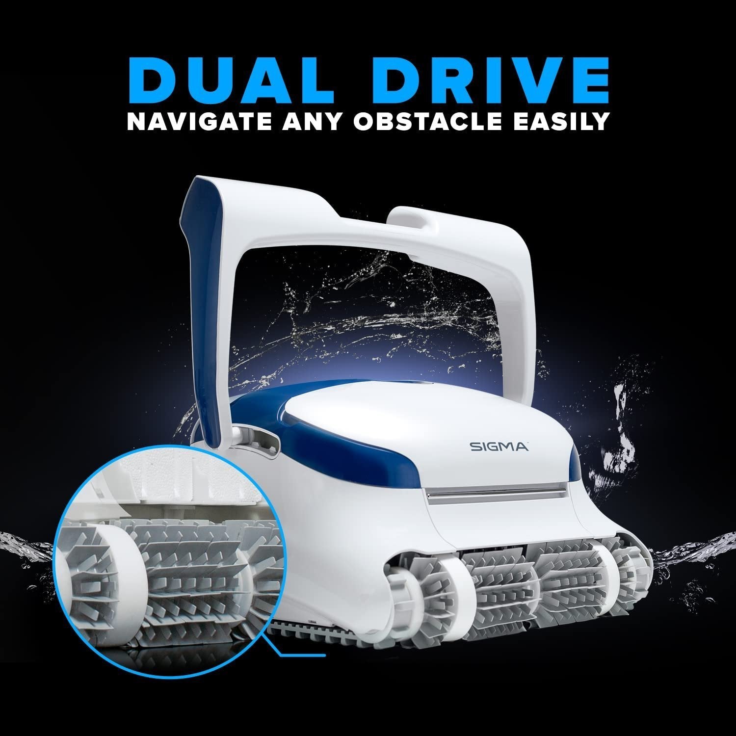 Dolphin Sigma Robotic Pool Cleaner (2024 Model) — Wi-Fi, App, Gyroscope, Weekly Timer, Waterline Cleaning & Massive Top-Loading Ultra-Fine and Stan...