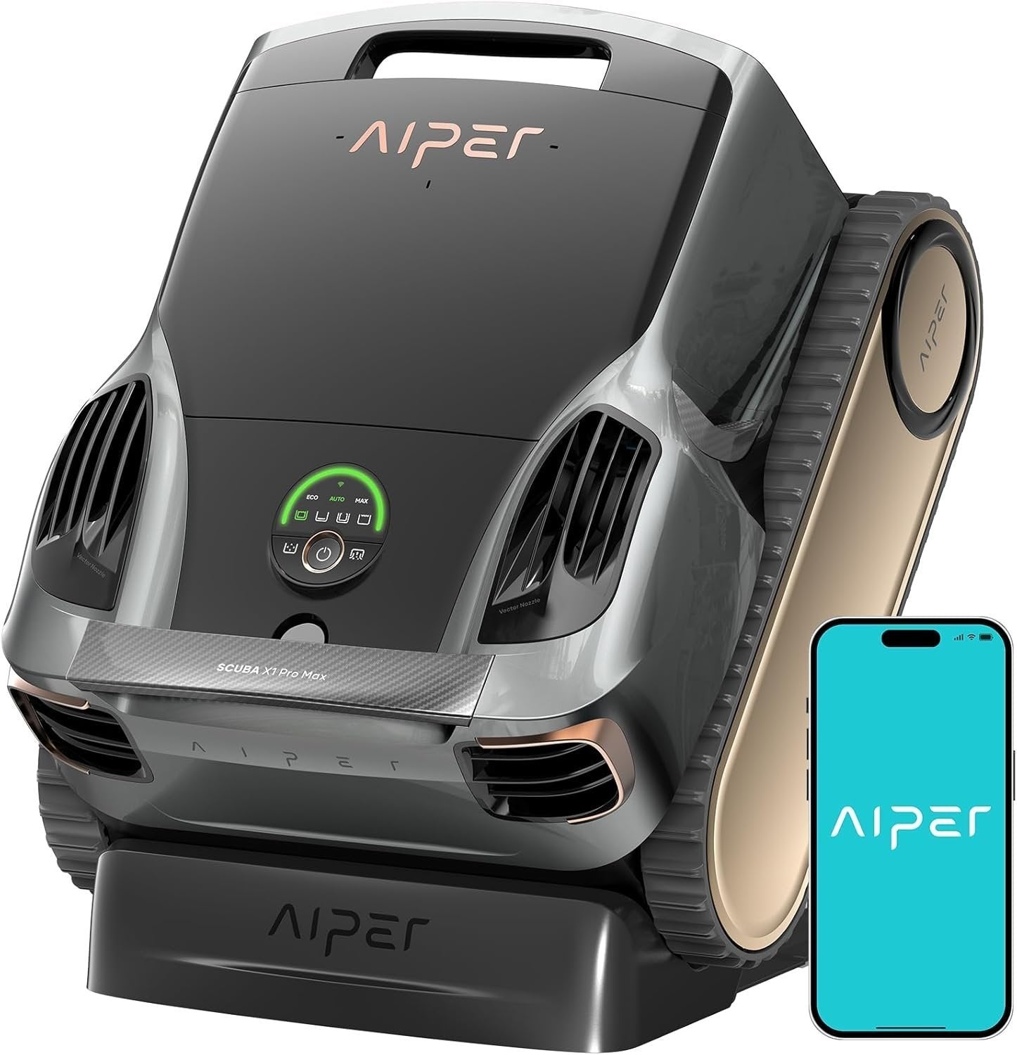 Aiper Scuba X1 Pro Max Robotic Pool Cleaner – All-in-One Smart Vacuum with Pool Mapping, Adaptive Path, 8500 GPH Power, Surface Parking & Filtratio...
