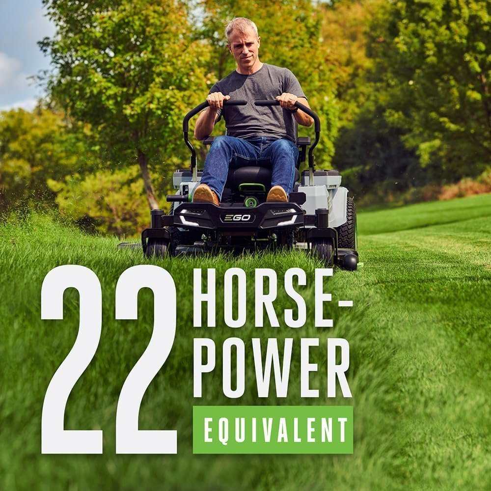 EGO Power+ Electric Riding Lawn Mower, 42" Deck with Zero Turn Radius, Includes (4) 56V 10.0Ah Batteries and Charger – ZT4204L