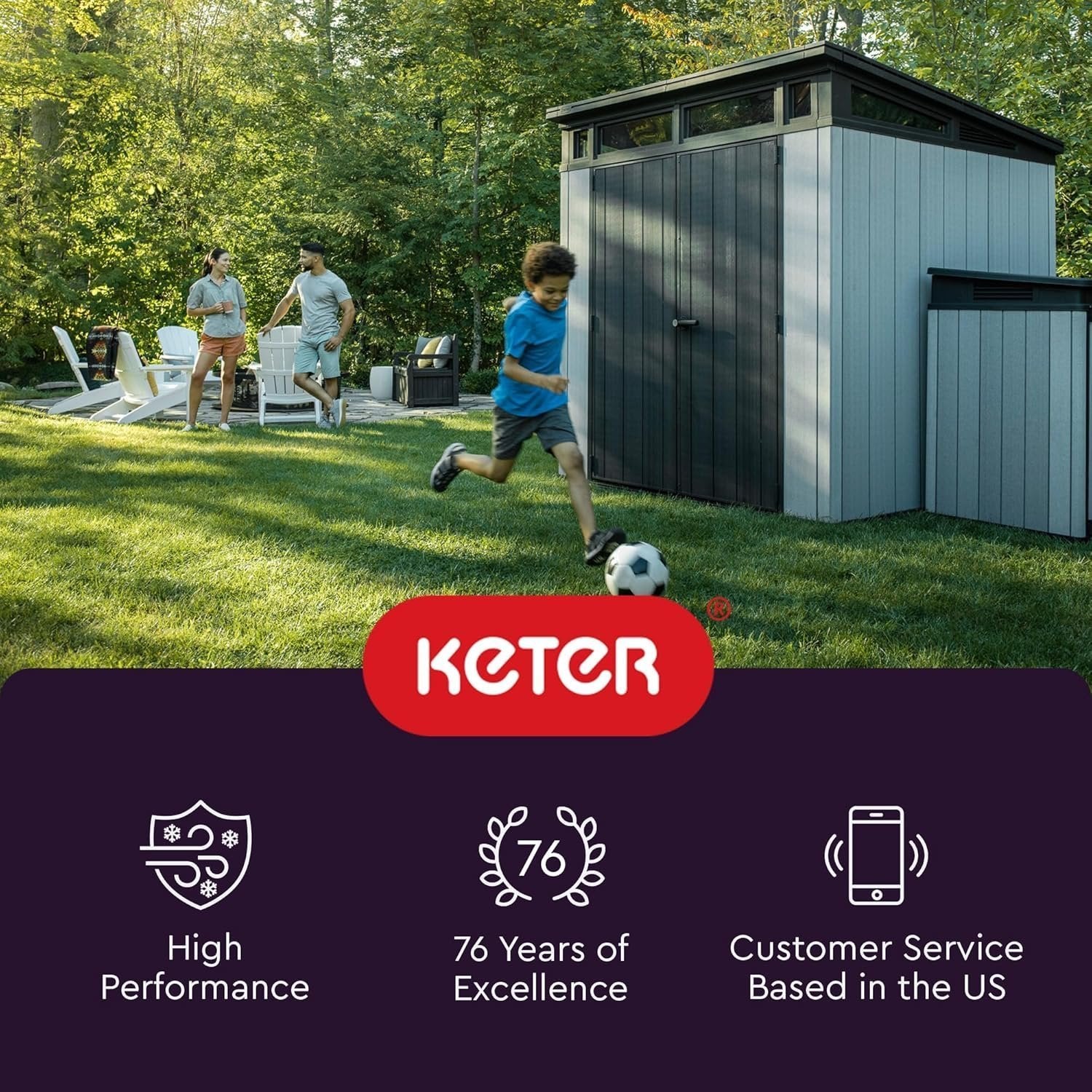 Keter Manor 4×6 Resin Outdoor Storage Shed Kit-Perfect to Store Patio Furniture, Garden Tools Bike Accessories, Beach Chairs and Lawn Mower, Grey &...