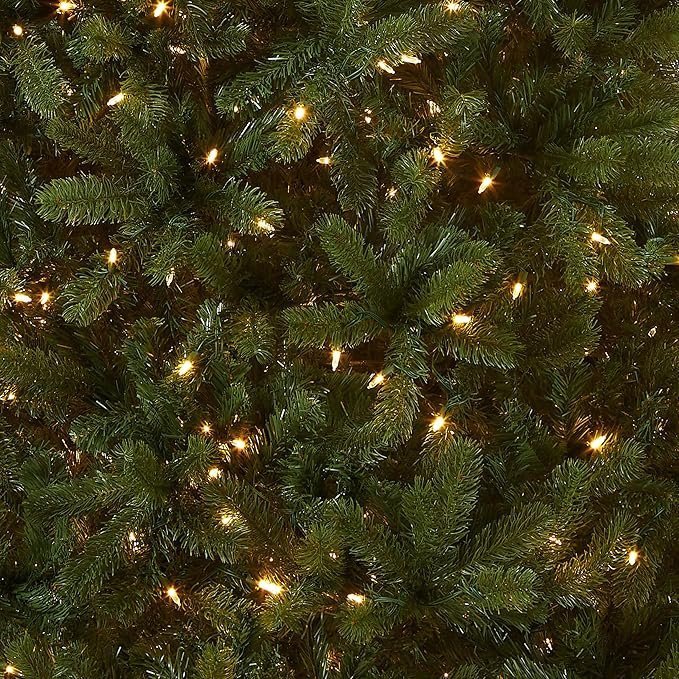 National Tree Company Pre-Lit ‘Feel Real’ Artificial Full Downswept Christmas Tree, Green, Douglas Fir, Dual Color LED Lights, Includes PowerConnec...