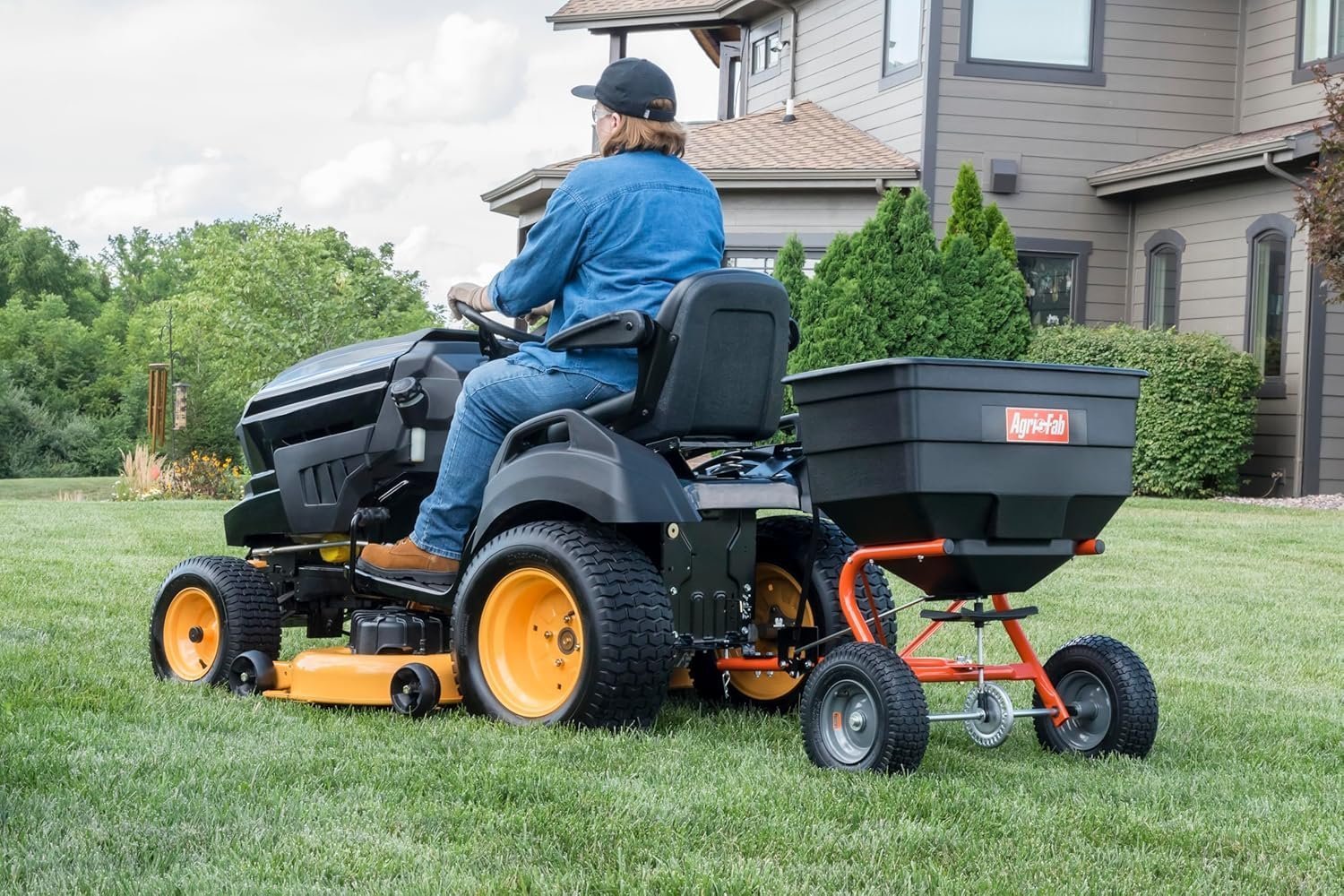 Agri-Fab 45-0543 Tow-Behind 100 lb Lawn & Garden Spiker Seeder Spreader