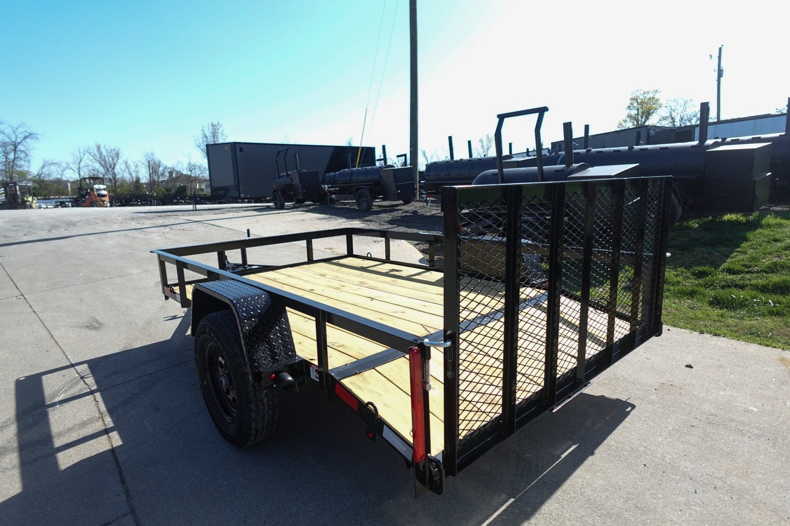 6′ 4" x 10 Utility Trailer Dovetail Powder Coated With Gate 3,500lb Axle