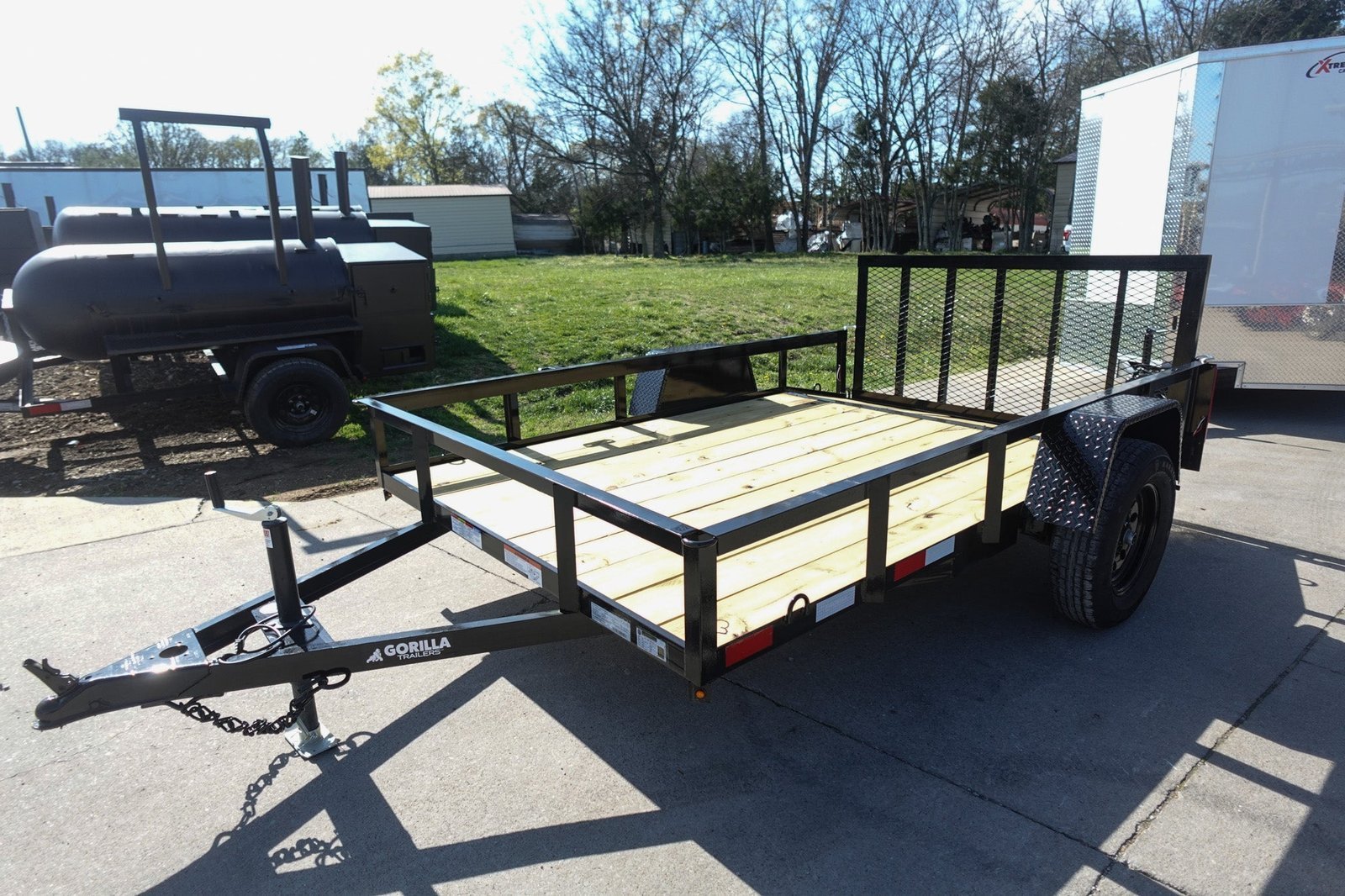 6′ 4" x 10 Utility Trailer Dovetail Powder Coated With Gate 3,500lb Axle