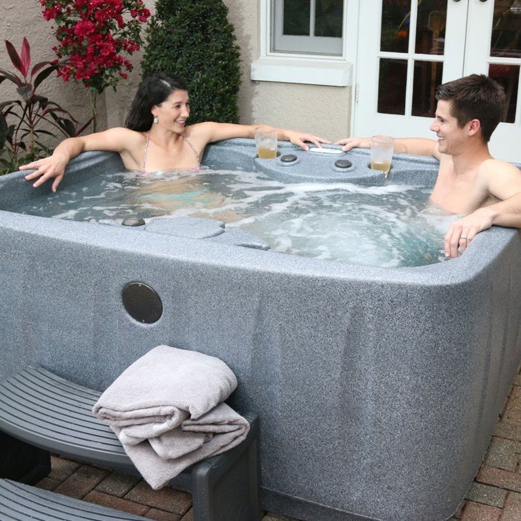 Premium AR150 4-Person 12-Jet Plug & Play Tub with Ozone, powered By Jacuzzi Pumps