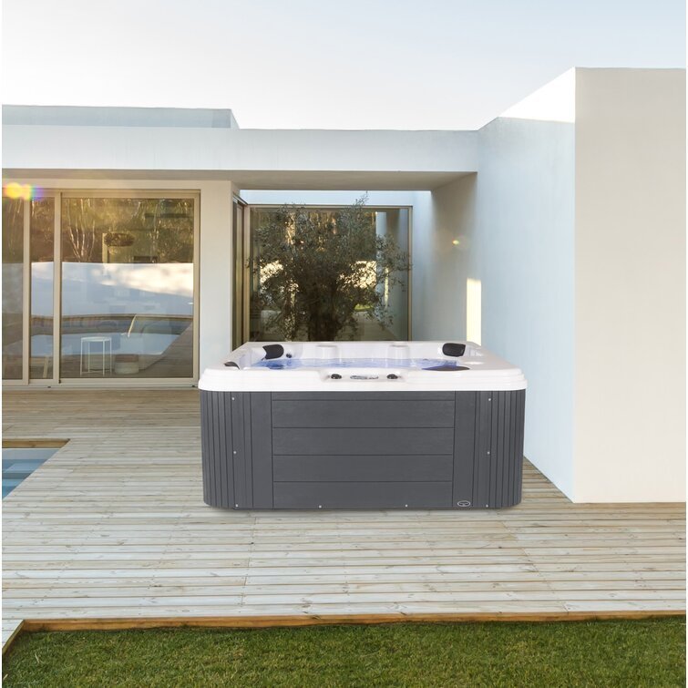 Revive LS 6 Person 86 Stainless Jet Lounger Tub with Heater and Ozone