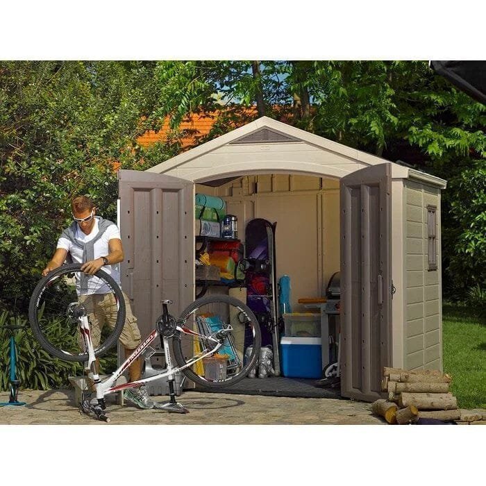 Factor 8 ft. W x 6 ft. D Plastic Storage Shed