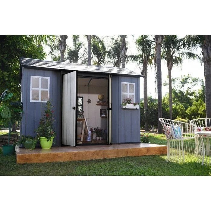 Oakland 11 ft. W x 7.5 ft. D Plastic Storage Shed
