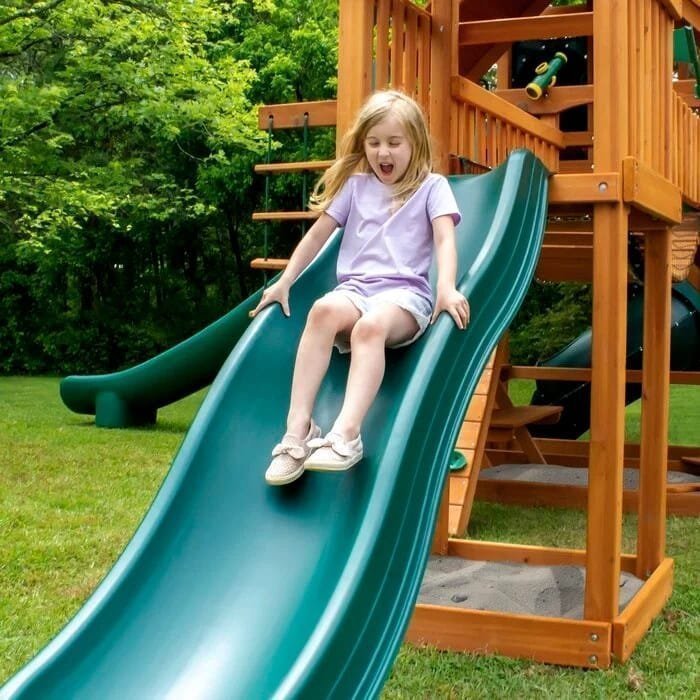 Treasure Trove II Swing Set /Tongue and Groove Wood Roof