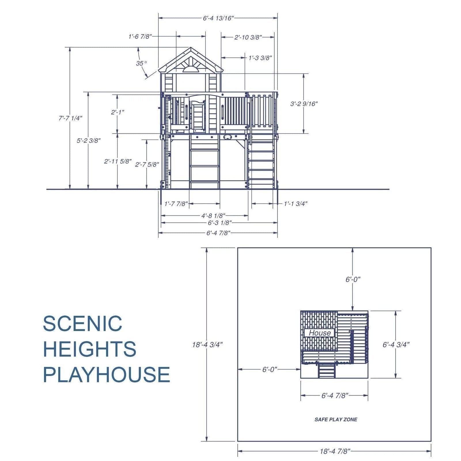 Backyard Discovery scenic Heights Cedar Playhouse