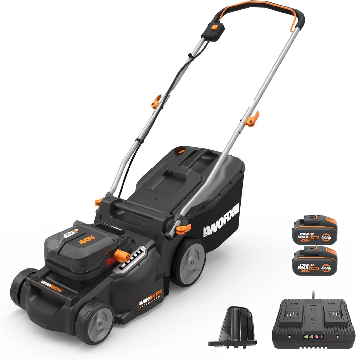 WORX Nitro 40V 16" Cordless Lawn Mowers w/Brushless 2.0 & Intellicut.