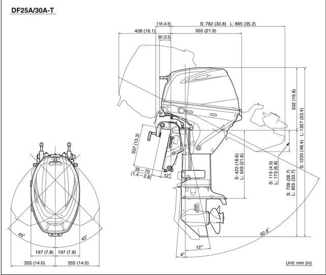 Suzuki 30 HP Outboard DF30ATLW5