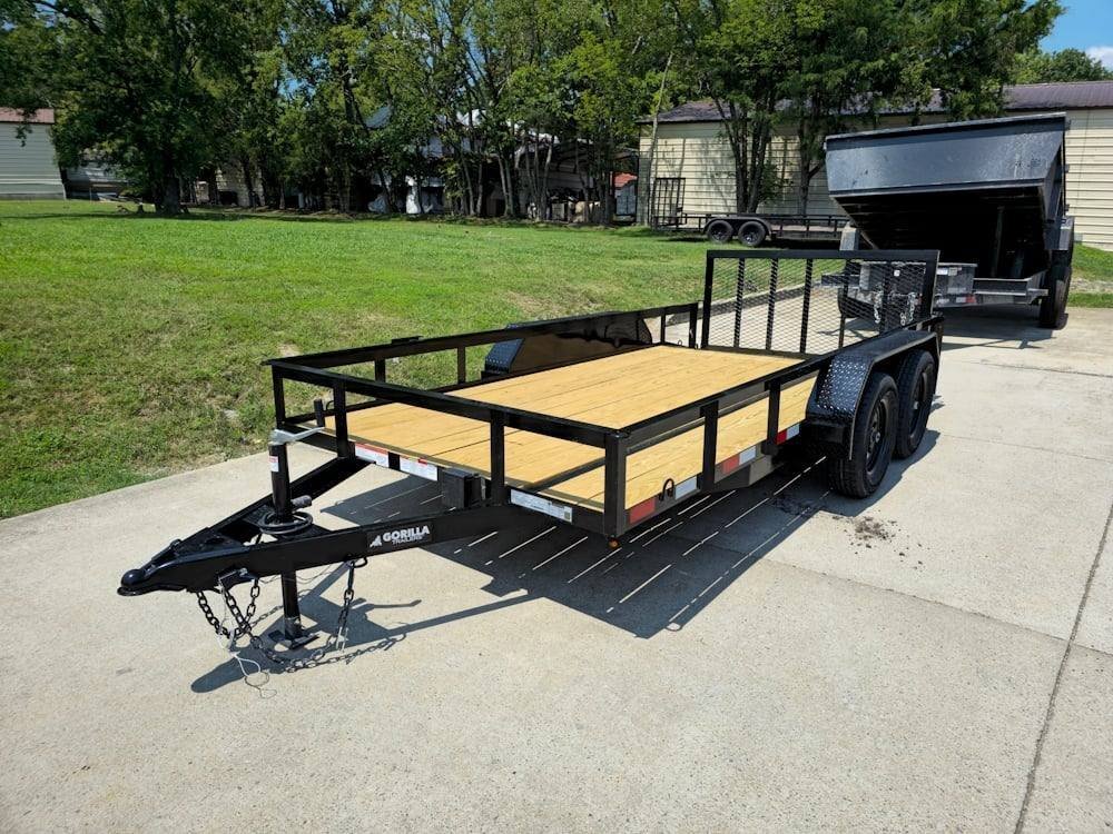 6’4" x 14 Utility Trailer Powder Coated Dovetail (2) 3500 Axles 7k GVWR