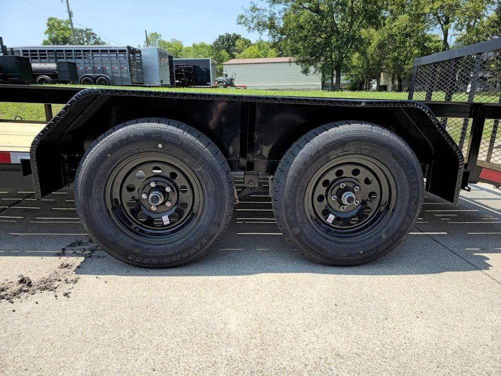 6’4" x 14 Utility Trailer Powder Coated Dovetail (2) 3500 Axles 7k GVWR