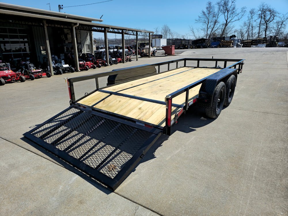 6’4" x 16 Utility Trailer Double Axle Dovetail With Gate Powder Coated (2) 3500lb Axles