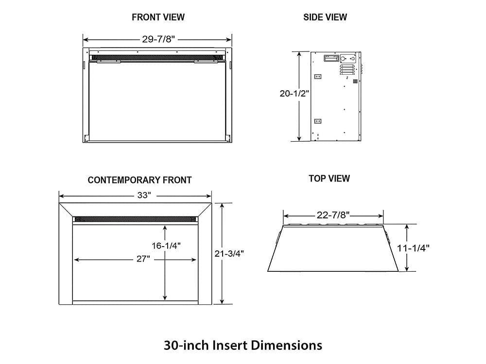 SimpliFire 30-In Electric Fireplace Insert with LED Flame and Multi-Color Ember Bed