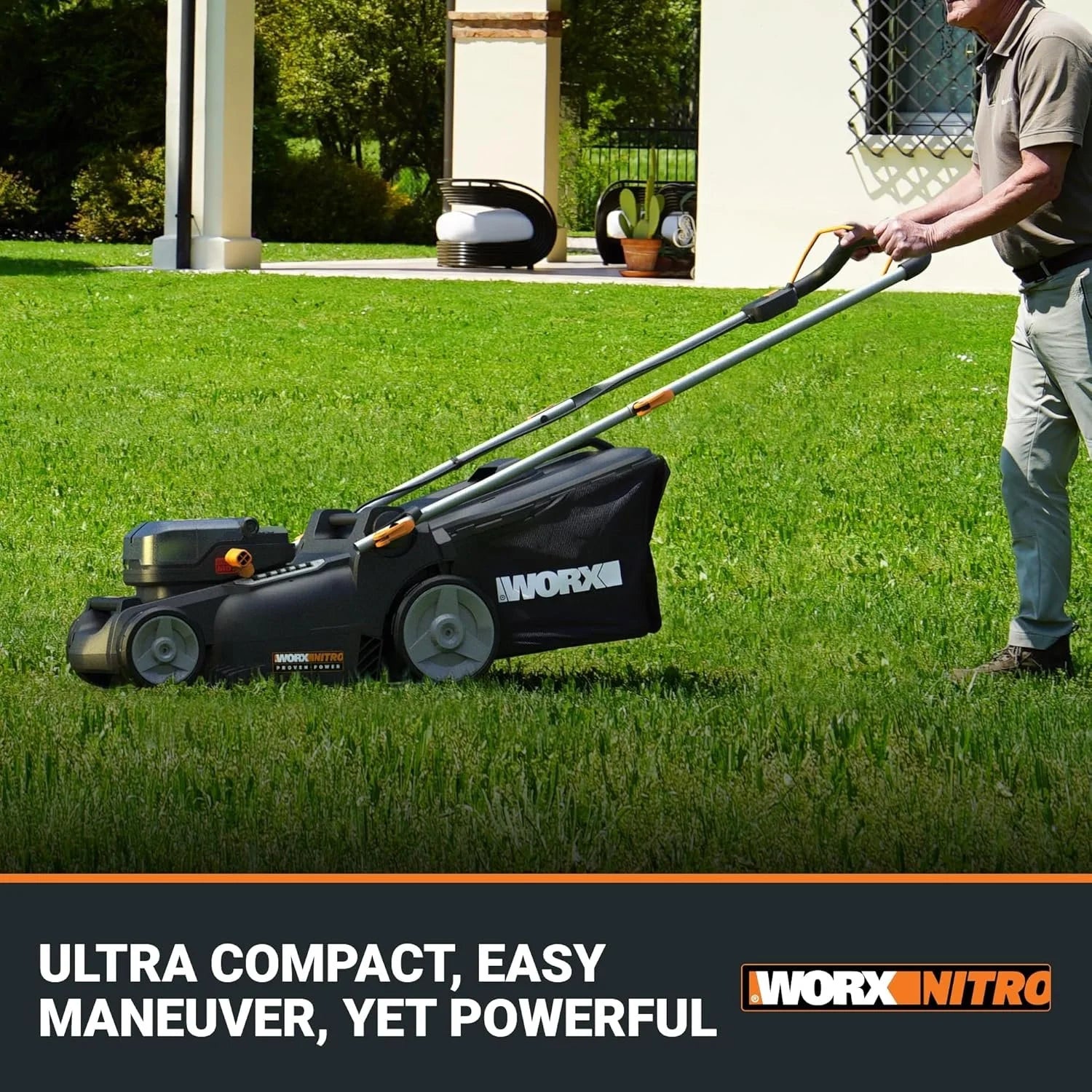 WORX Nitro 40V 16" Cordless Lawn Mowers w/Brushless 2.0 & Intellicut.