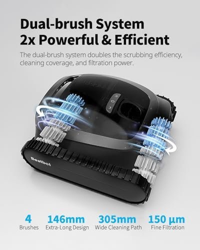 Beatbot AquaSense Cordless Robotic Pool Vacuum Cleaner – Intelligent Path Opimization, Cleans Floor, Walls, and Waterline – Ideal for Above & In-Gr...