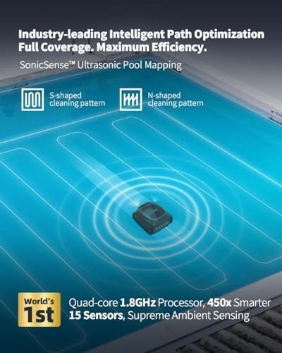 Beatbot AquaSense Cordless Robotic Pool Vacuum Cleaner – Intelligent Path Opimization, Cleans Floor, Walls, and Waterline – Ideal for Above & In-Gr...