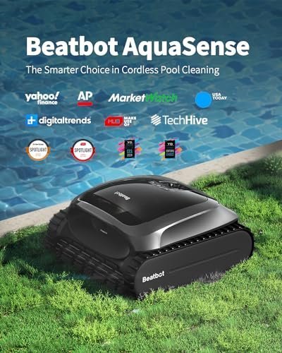 Beatbot AquaSense Cordless Robotic Pool Vacuum Cleaner – Intelligent Path Opimization, Cleans Floor, Walls, and Waterline – Ideal for Above & In-Gr...