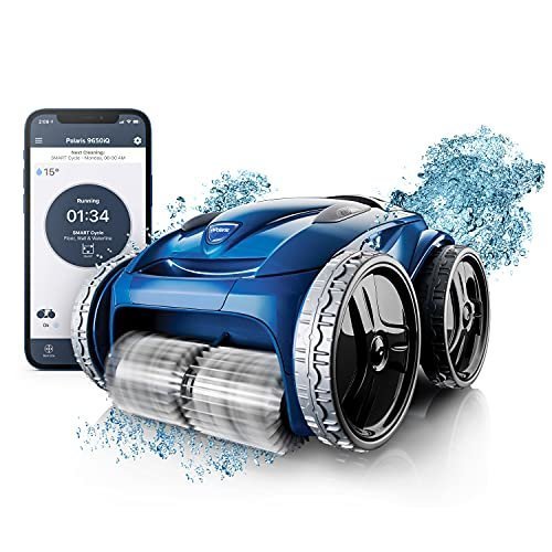 Polaris 9650iQ Sport Robotic Cleaner, Automatic Vacuum for InGround Pools up to 60ft, Smart App, WiFi, Amazon Alexa, 70ft Swivel Cable w/Strong Suc...