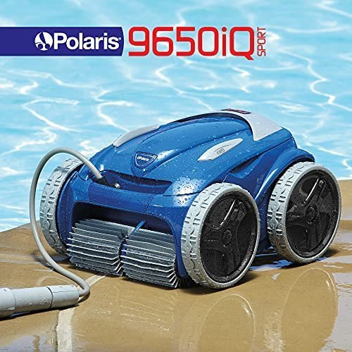 Polaris 9650iQ Sport Robotic Cleaner, Automatic Vacuum for InGround Pools up to 60ft, Smart App, WiFi, Amazon Alexa, 70ft Swivel Cable w/Strong Suc...