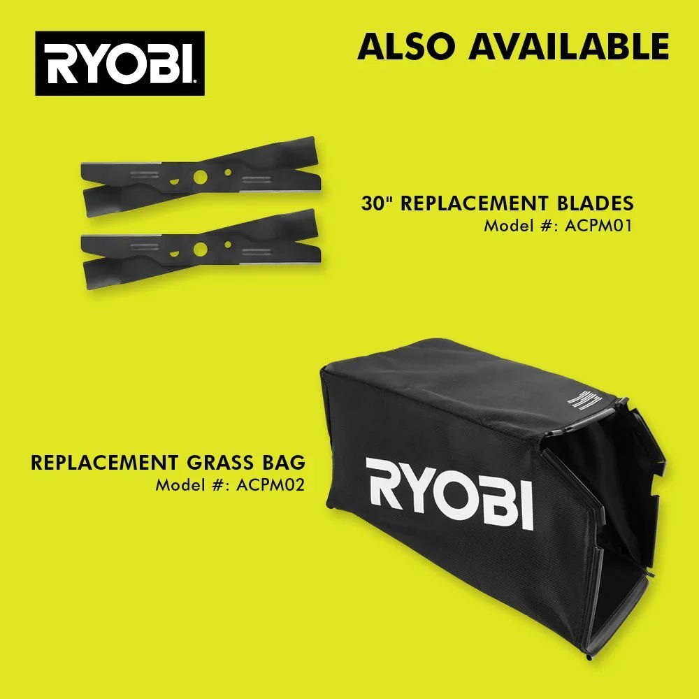 RYOBI 80v Hp brushless 30" self-propelled dual-blade lawn mower kit