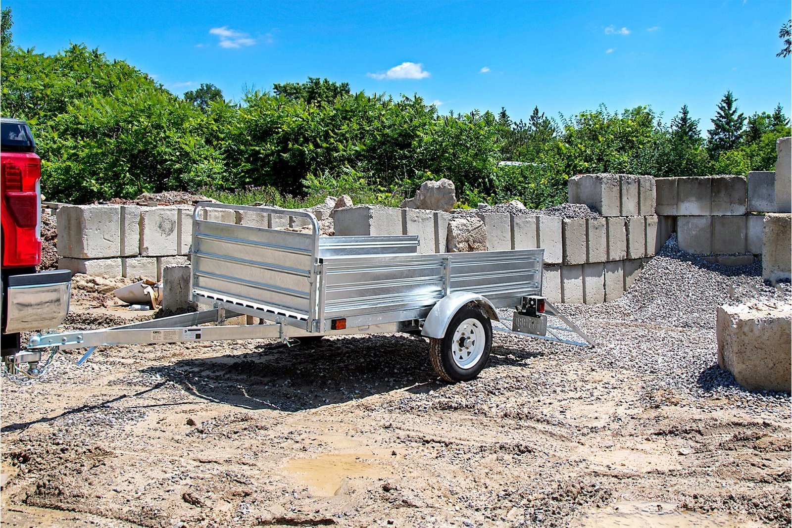 DK2 5-ft x 7-ft Steel Utility Trailer with Ramp Gate ( 1639-lb Capacity ) 2491713
