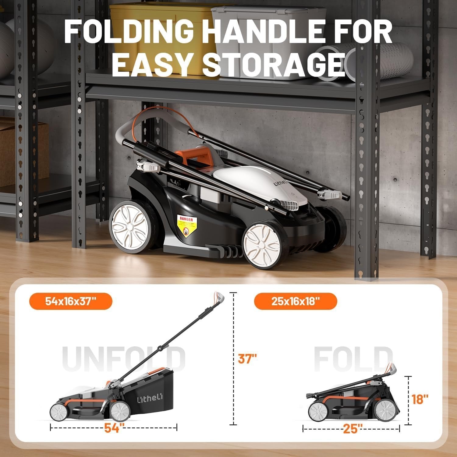 Litheli 13" 20V Cordless Lawn Mower with 4.0Ah Battery