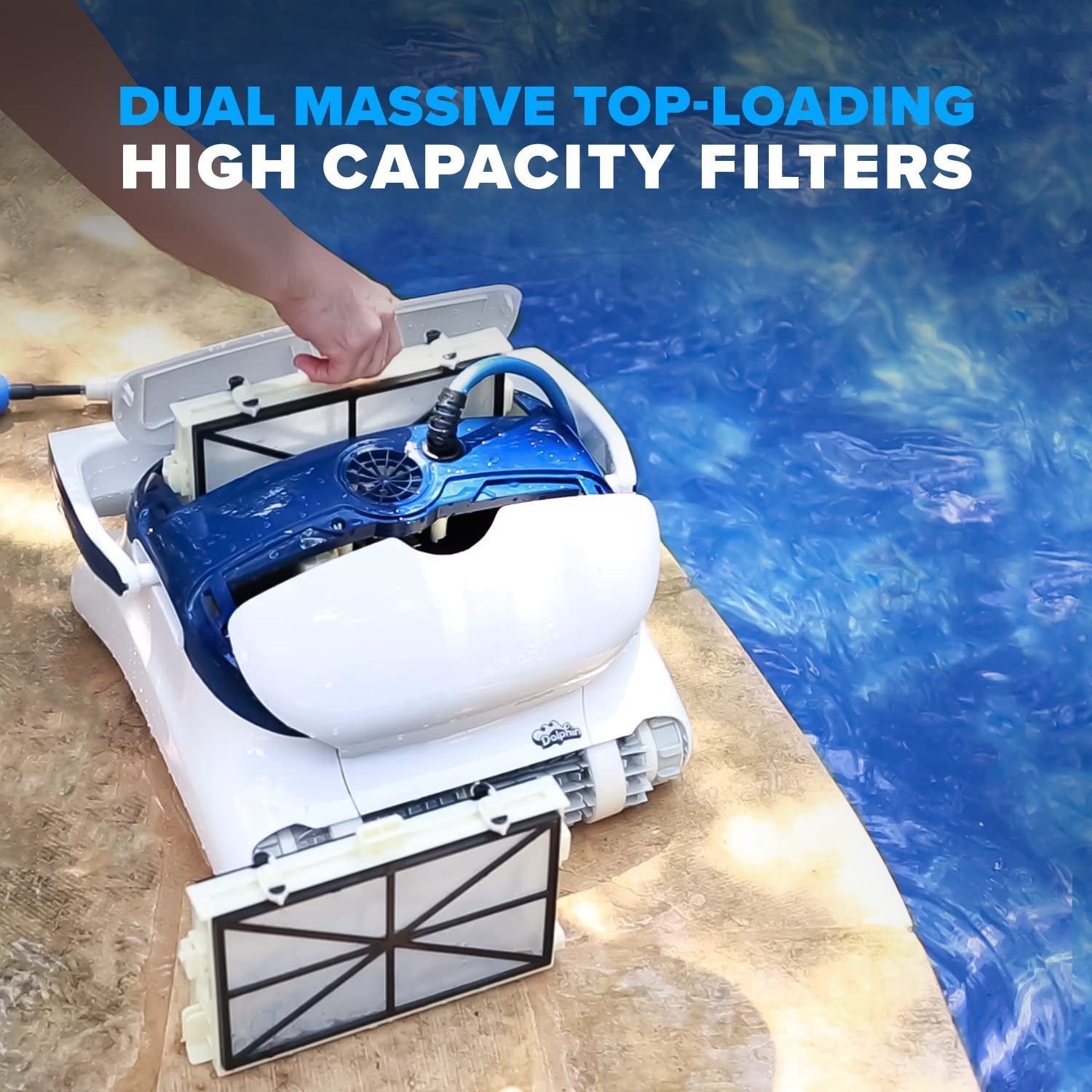 Dolphin Sigma Robotic Pool Cleaner (2024 Model) — Wi-Fi, App, Gyroscope, Weekly Timer, Waterline Cleaning & Massive Top-Loading Ultra-Fine and Stan...