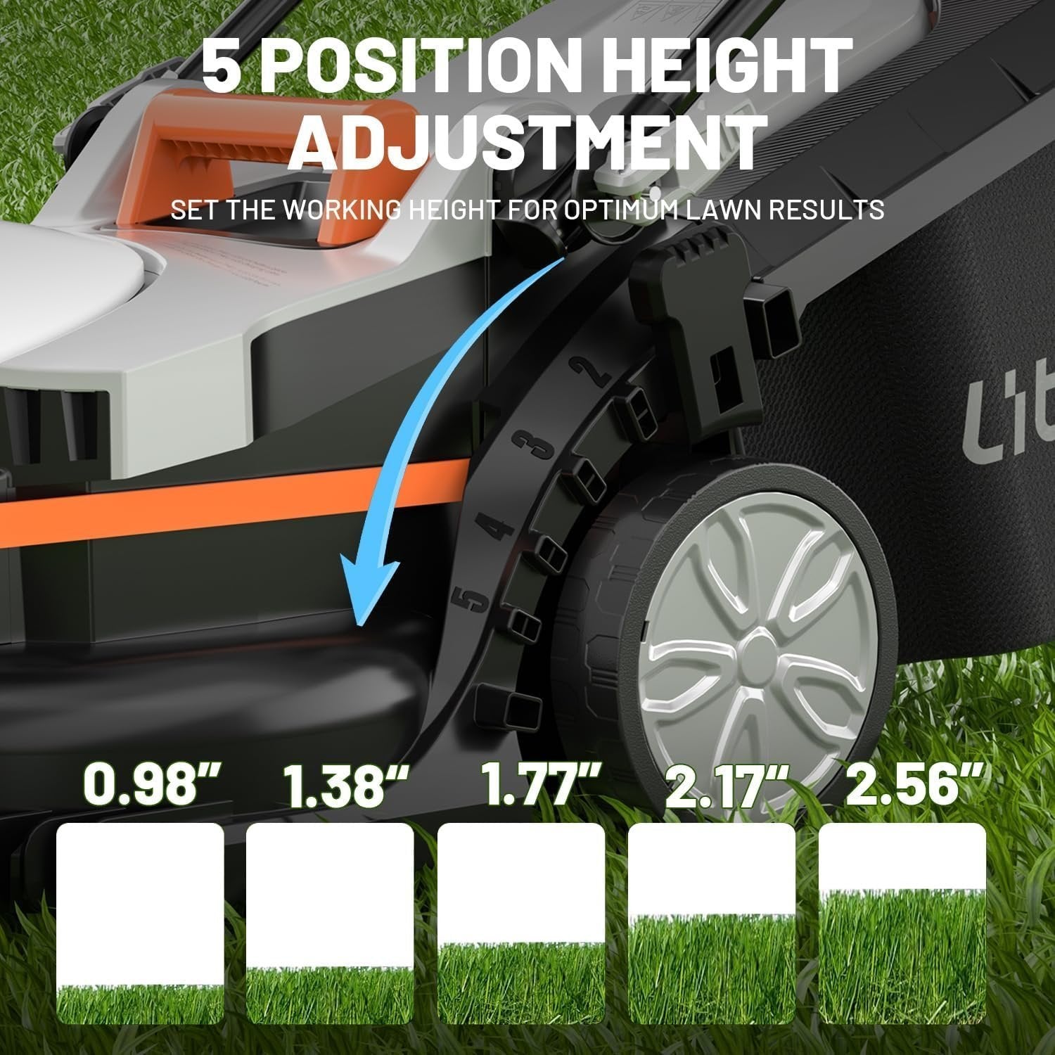 Litheli 13" 20V Cordless Lawn Mower with 4.0Ah Battery