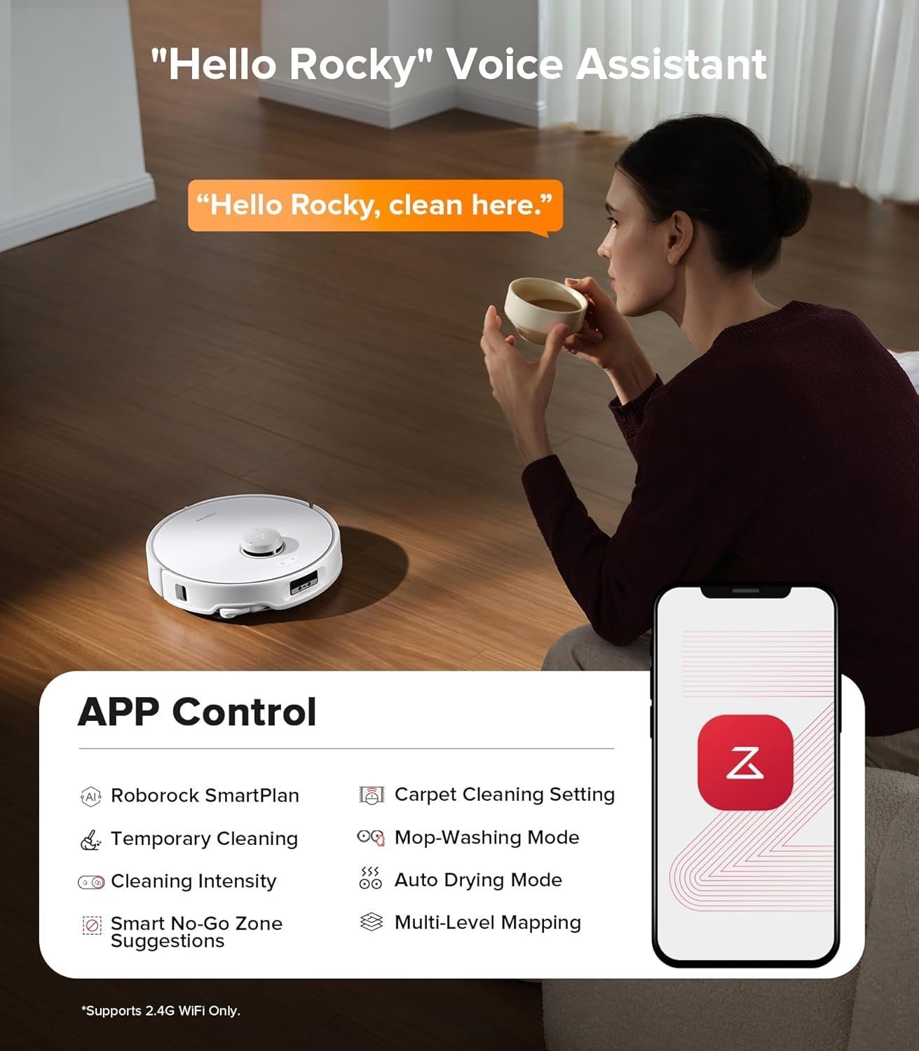 Roborock Qrevo Edge S5A Robot Vacuum & Mop, 18,500Pa, Zero-Tangle