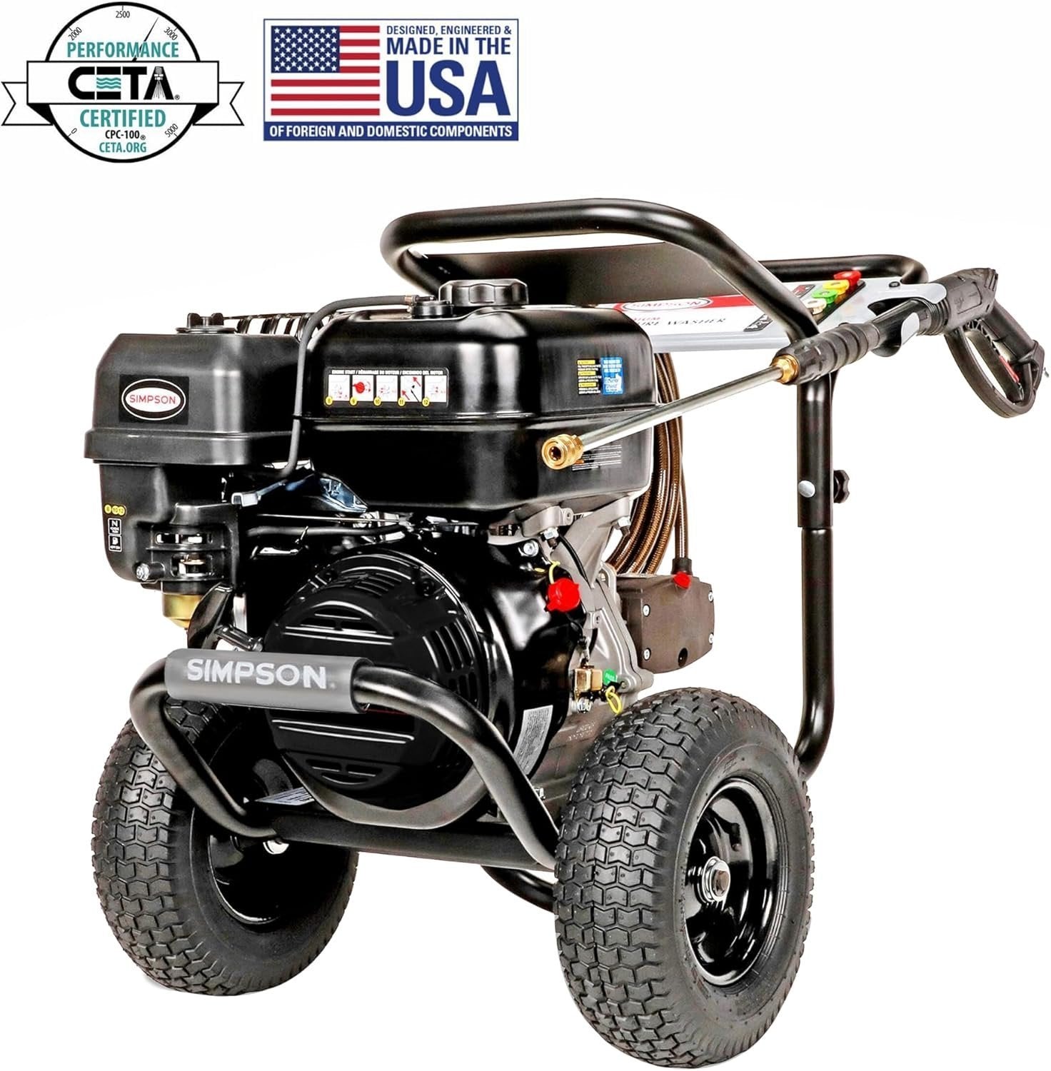 Simpson PowerShot PS60843 – 4400 PSI 4.0 GPM Commercial Gas Pressure Washer with 50 ft Hose | Cold Water, 49-State Compliant