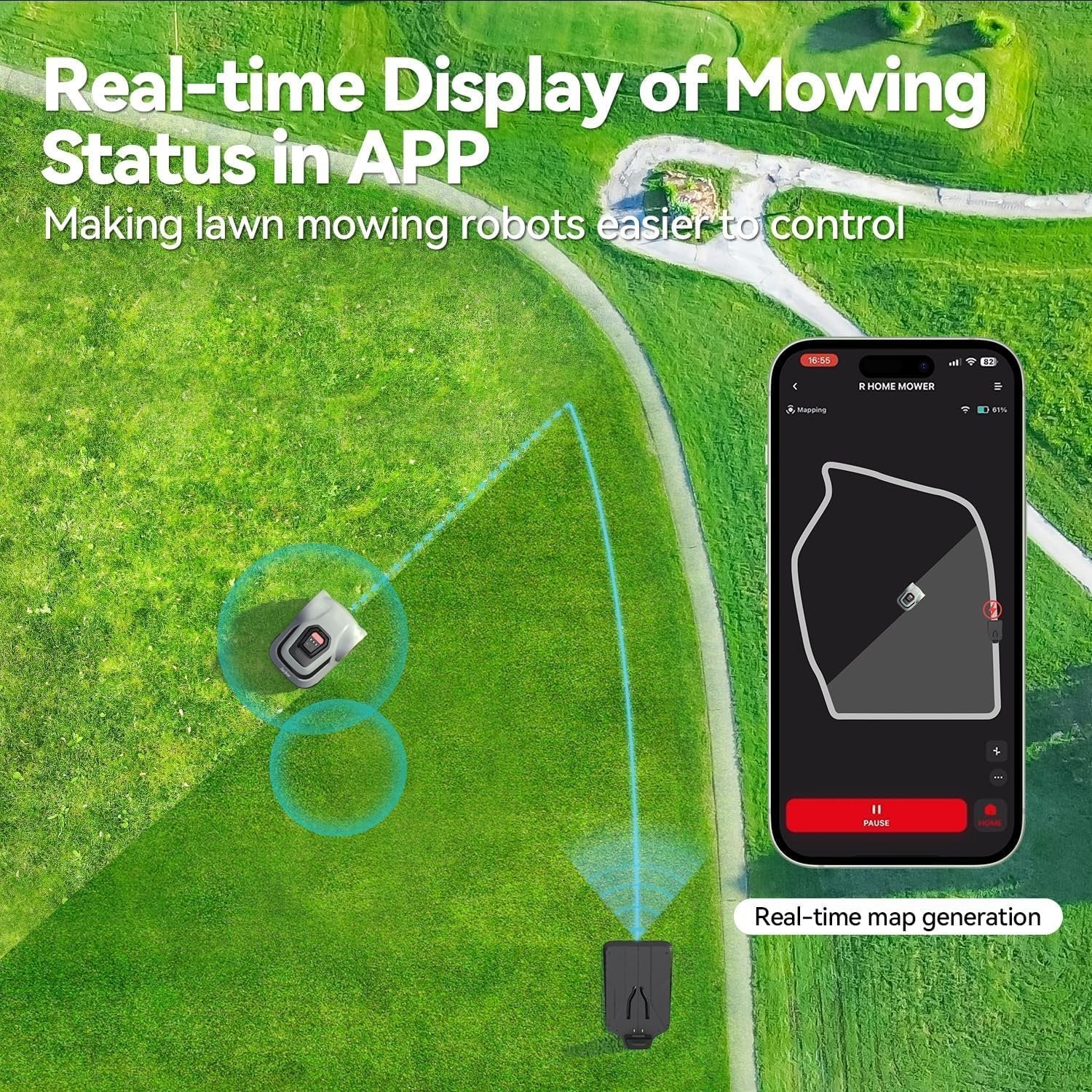 Redkey MGC1000 Robot Lawn Mower for 0.25 Acre with Auto Recharge