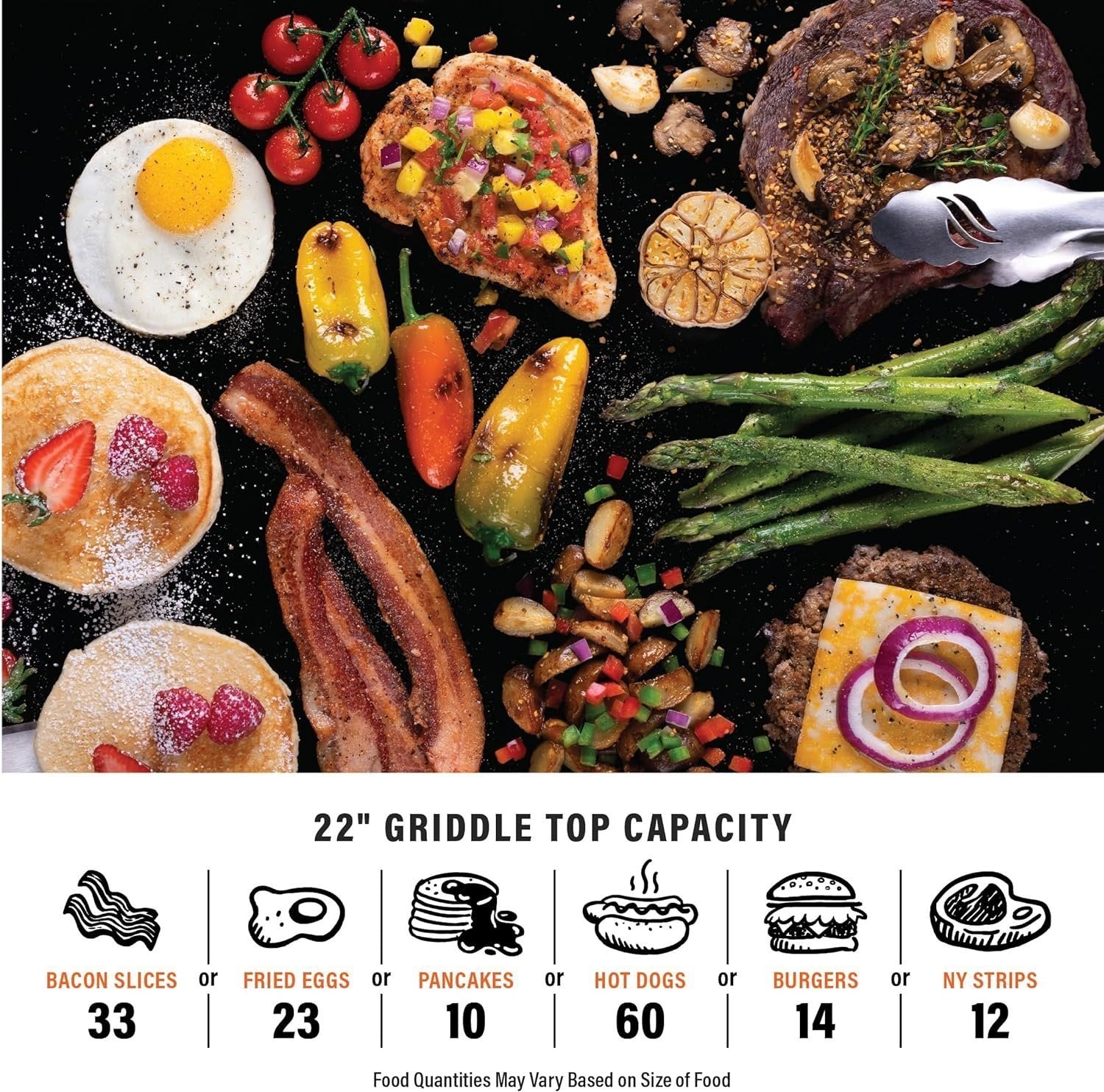 Blackstone 22" Portable Tabletop Griddle – Dual Burner Flat Top Grill, 24,000 BTU Propane with Stainless Steel Faceplate & Rear Grease System