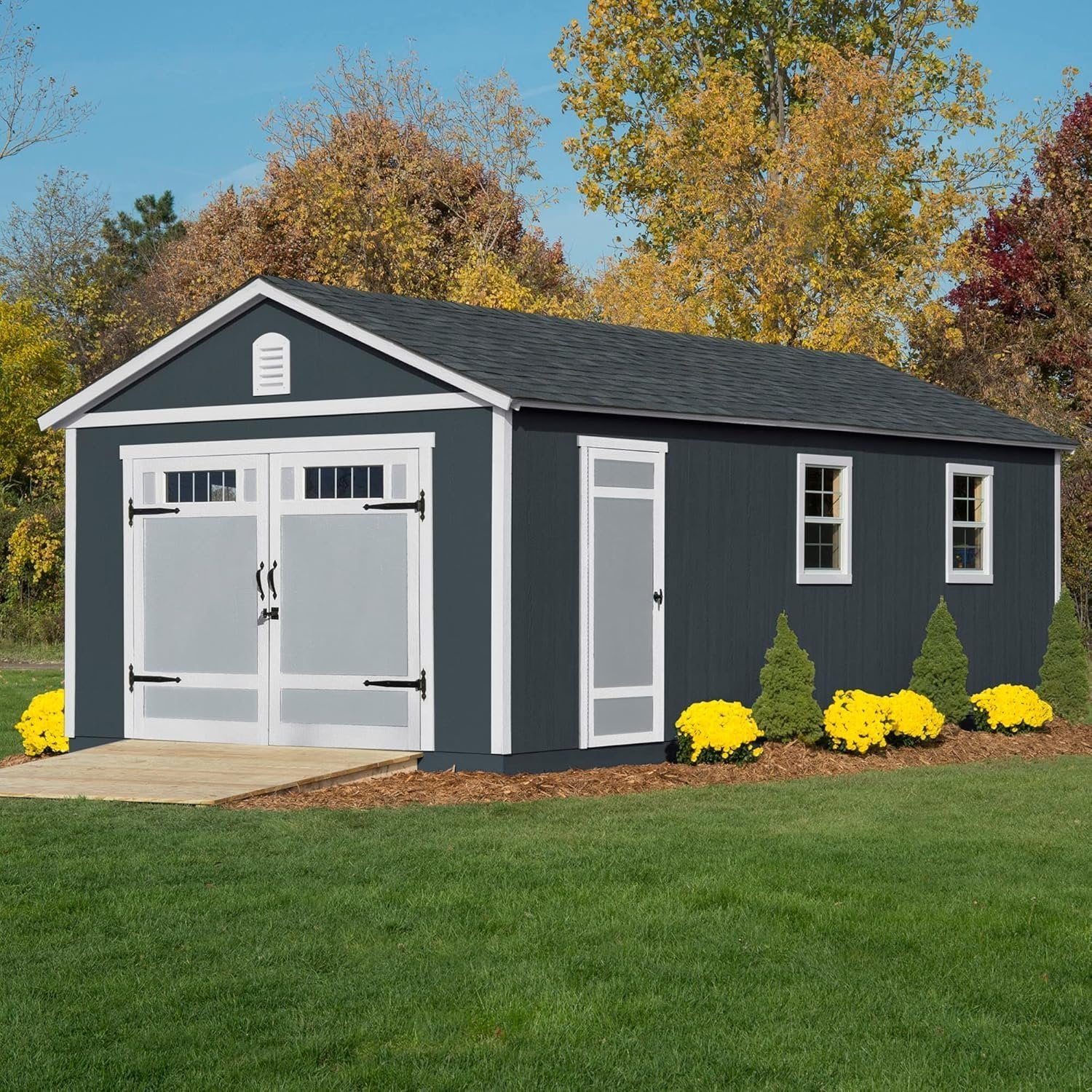 Handy Home Products Manhattan 12×24 Garage Do-it-Yourself Wooden Storage Shed, Does not Include Paint and Roofing Shingles