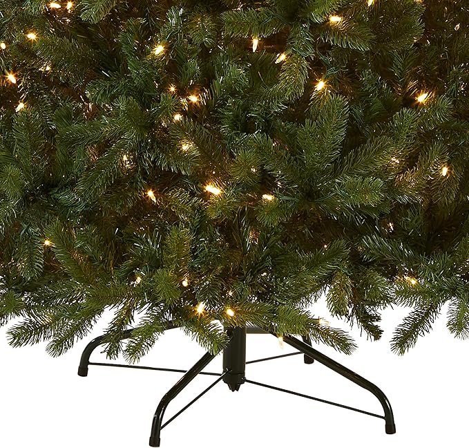 National Tree Company Pre-Lit ‘Feel Real’ Artificial Full Downswept Christmas Tree, Green, Douglas Fir, Dual Color LED Lights, Includes PowerConnec...