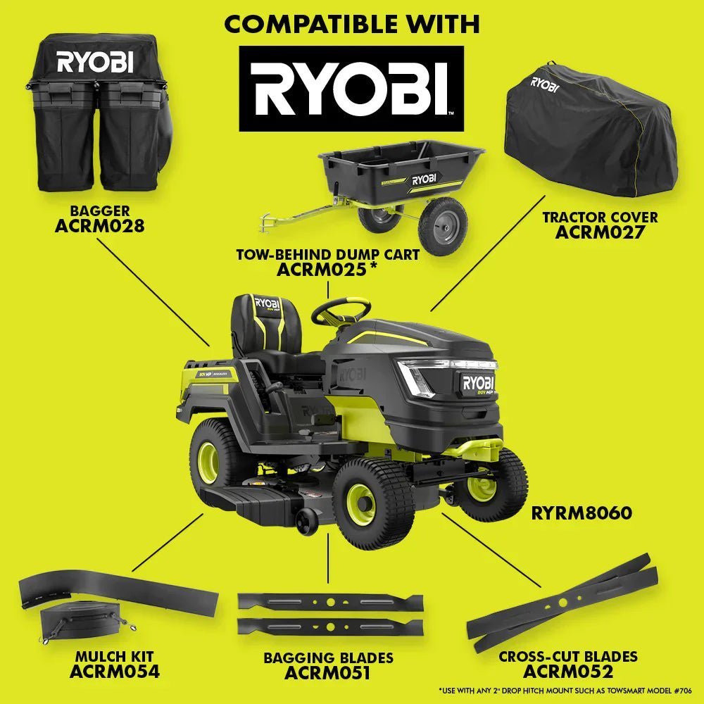 Brushless 80V Hp 46-Inch Cordless Lawn Tractor Battery Powered