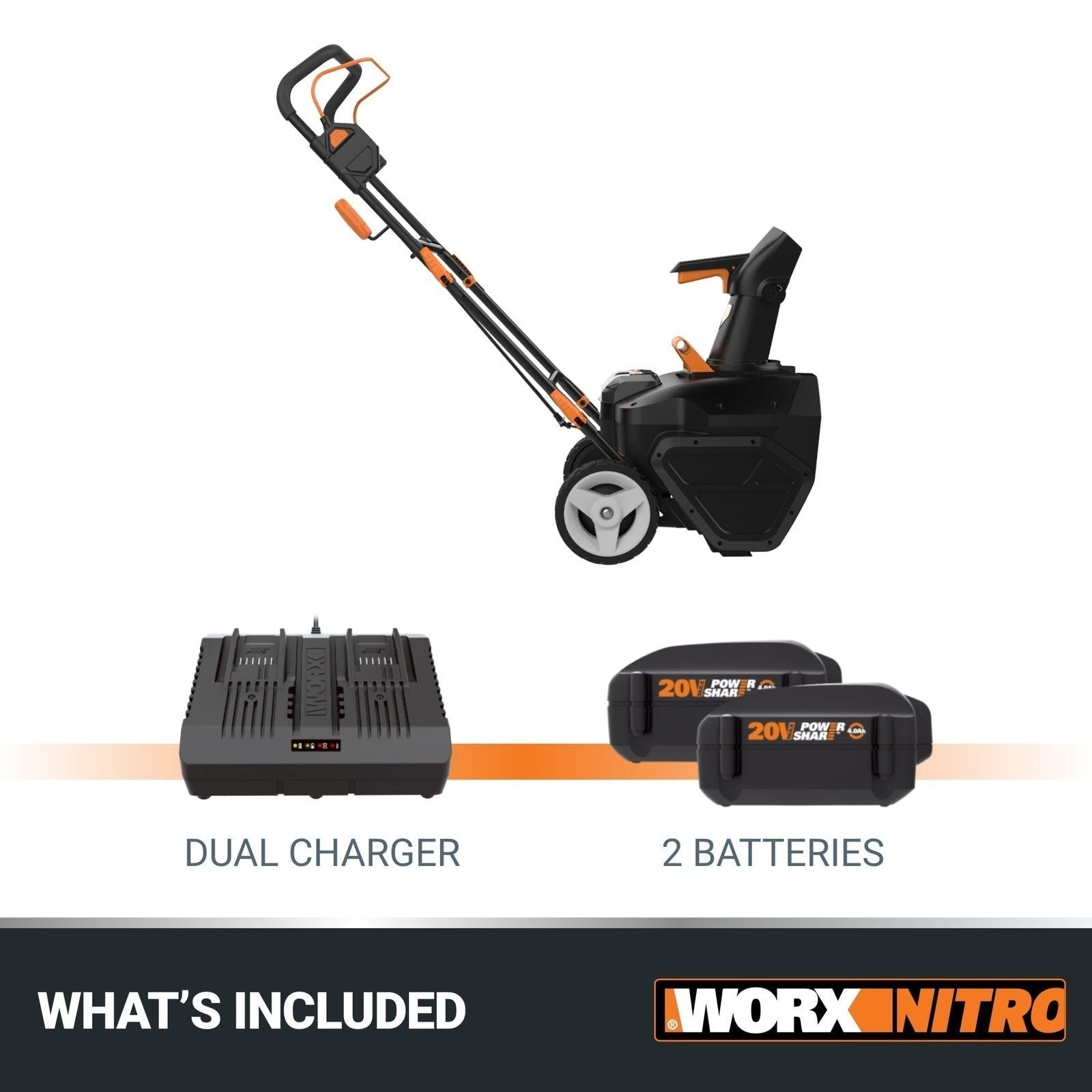 Worx WG471 40V Power Share 20" Cordless Snow Blower with Brushless