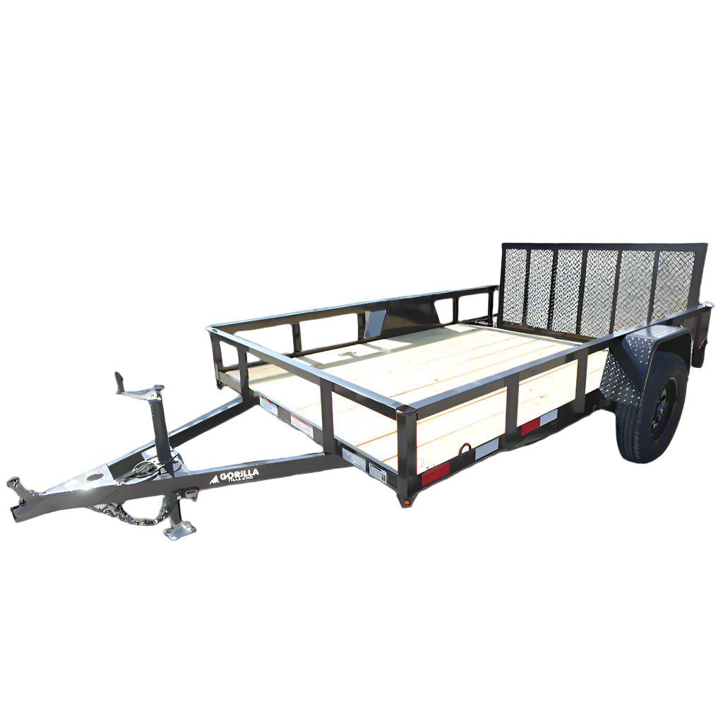 6′ 4" x 10 Utility Trailer Dovetail Powder Coated With Gate 3,500lb Axle