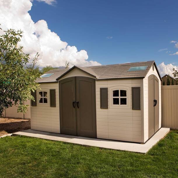 D Plastic Storage Shed 8 ft. W x 20 ft