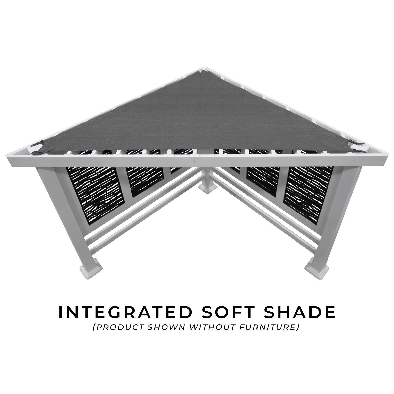 Ridgedale Modern Steel Cabana Pergola with Conversational Seating