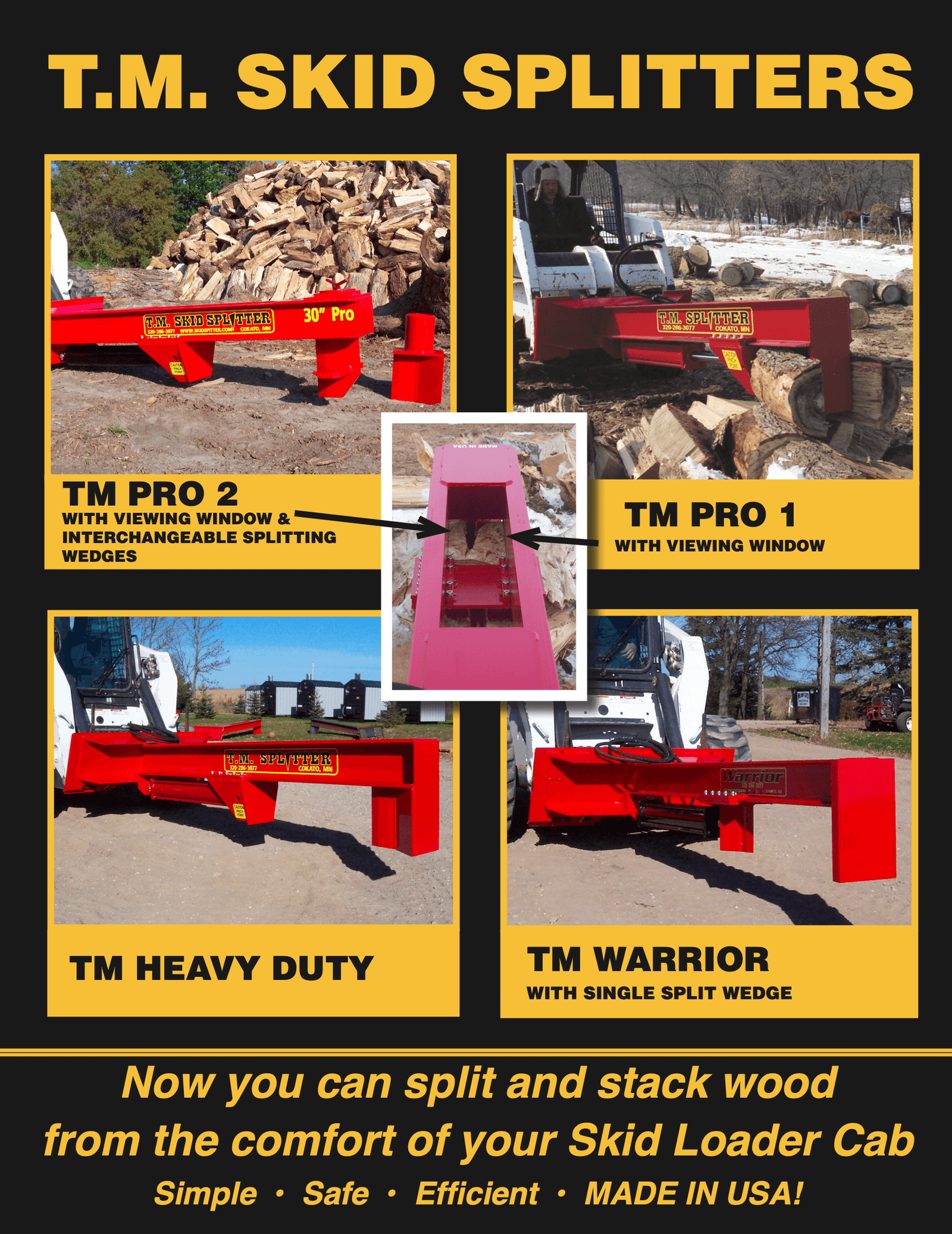 TM Heavy Duty Log Splitter Skid Steer Attachment (30” or 36” Stroke)